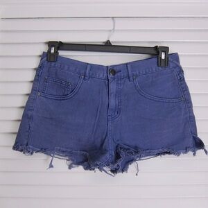 Free People Purple Denim Cut Off Distressed Shorts